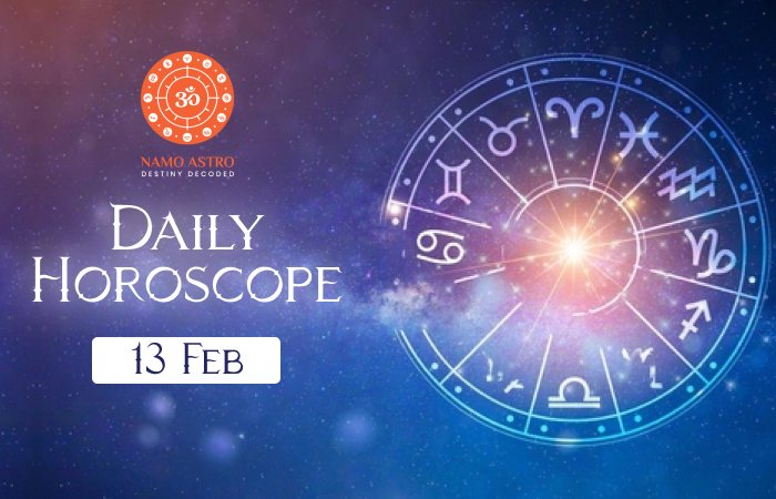 Learn about the Daily Horoscope on February 13, 2024, from NamoAstro astrologers. Ask for personalised birth chart analysis. Find out what is in store for you.
