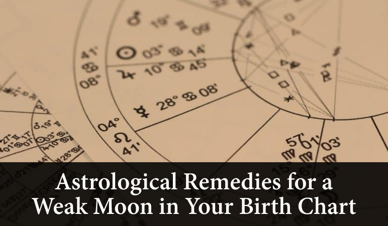 astrological signs of a weak moon and its remedies